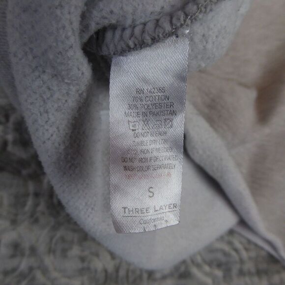 John Galt Sweatshirt Womens Small Gray Cropped Crewneck Oversized California - Picture 8 of 9